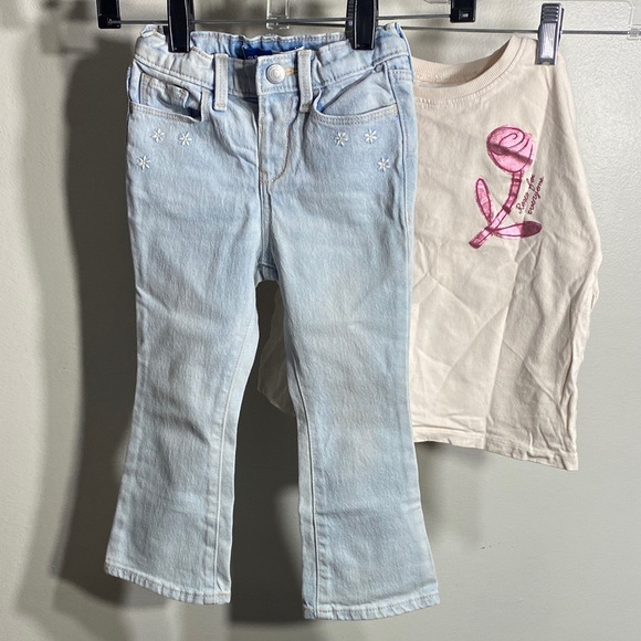 Old Navy Other - Old Navy Light Blue Kids Jeans with Floral Embroidery